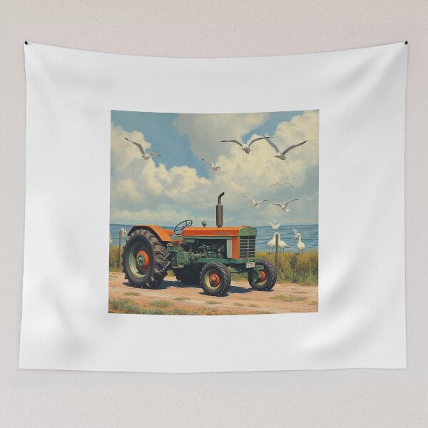Item preview, Tractor and gulls  designed and sold by Terry Collett.