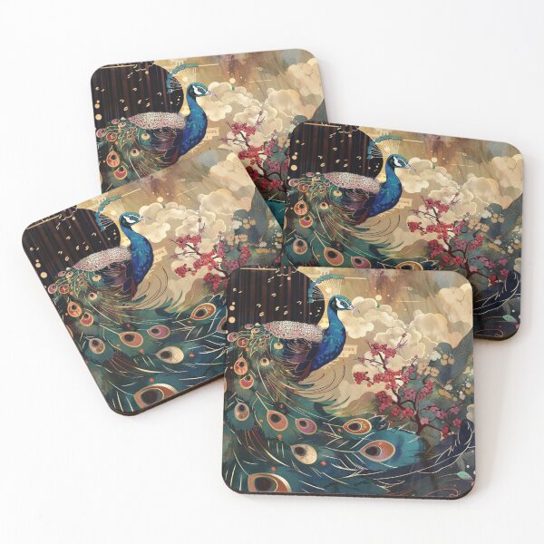 Item preview, Vibrant Japandi Peacock Art – Murakami Inspired Print designed and sold by AffyLife.