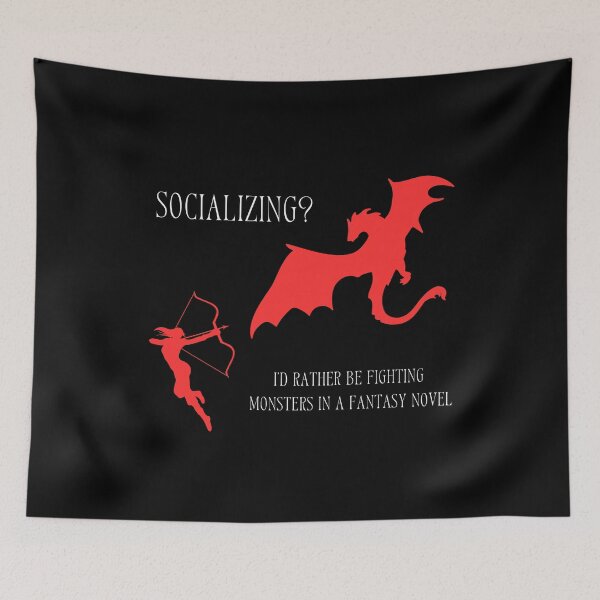 Item preview, Socializing? I'd Rather Fighting Monsters In Fantasy Novel T-shirt Perfect Gift For Book Lovers  designed and sold by EvocatiVerse.