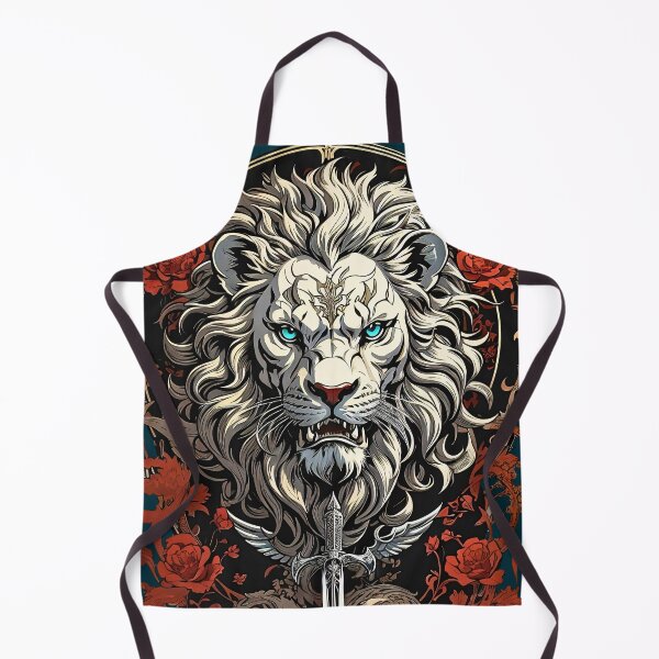 Item preview, Majestic White Lion with Sword Fantasy Floral Design designed and sold by BorgSpareParts.