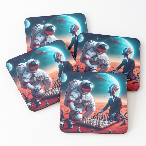 Item preview, alien and astranaut chess playing designed and sold by Dogandesighn.