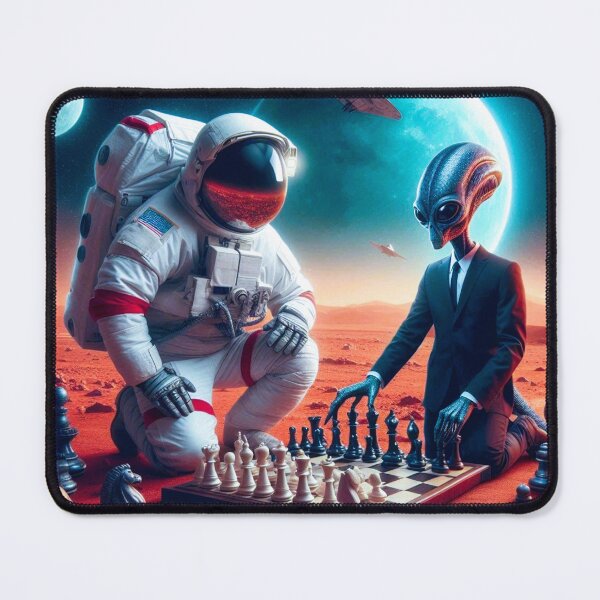 Item preview, alien and astranaut chess playing designed and sold by Dogandesighn.