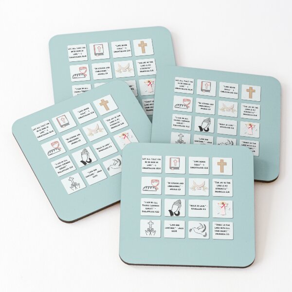 Item preview, Bible Verses Scriptures Mint Icons | 3D Effect Mini Christian Quotes & Illustrations designed and sold by Rainbow Paws Garden.