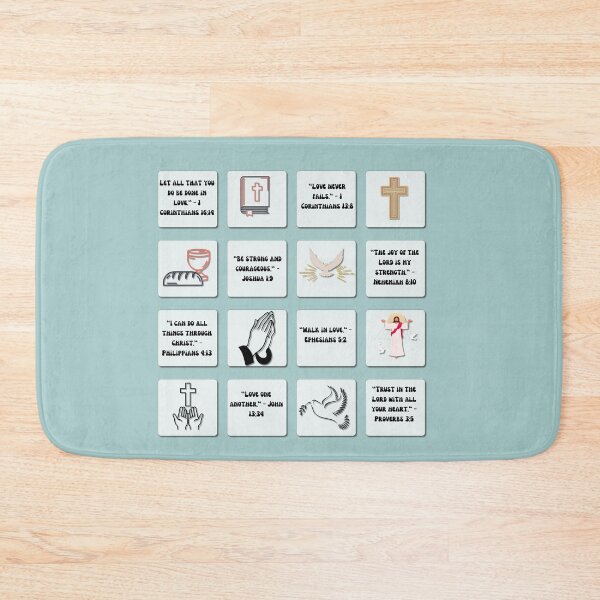 Item preview, Bible Verses Scriptures Mint Icons | 3D Effect Mini Christian Quotes & Illustrations designed and sold by Rainbow Paws Garden.