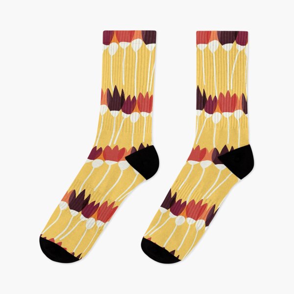 Item preview, Floral stylized red and yellow pattern designed and sold by pixel_werk.