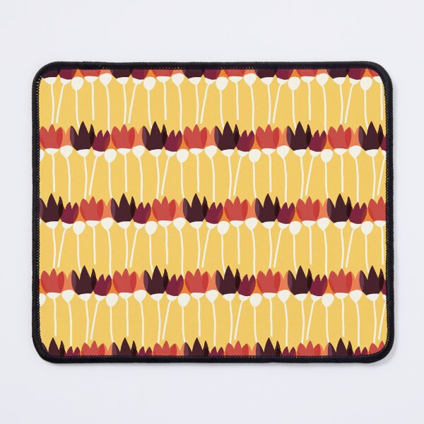 Item preview, Floral stylized red and yellow pattern designed and sold by pixel_werk.