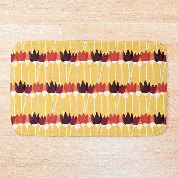 Item preview, Floral stylized red and yellow pattern designed and sold by pixel_werk.