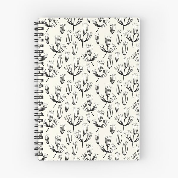 Item preview, Floral doodle black and white pattern designed and sold by pixel_werk.