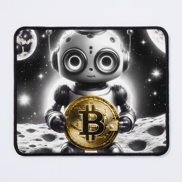 Item preview, Bitcoin Moon Robot – Cute Crypto Astronaut Hodl Meme Design designed and sold by Manuel Engler.