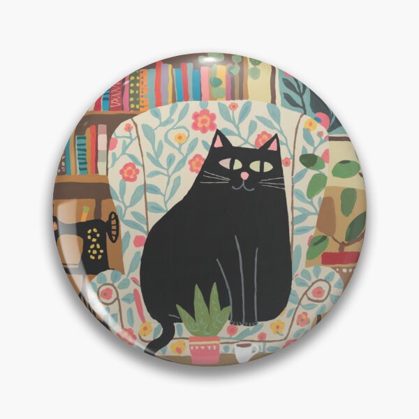 Item preview, Master of the sewing machine! A cute black kitten is chilling in an armchair, thinking about the new style of sweatshirt she will sew.  designed and sold by SaraSumi.