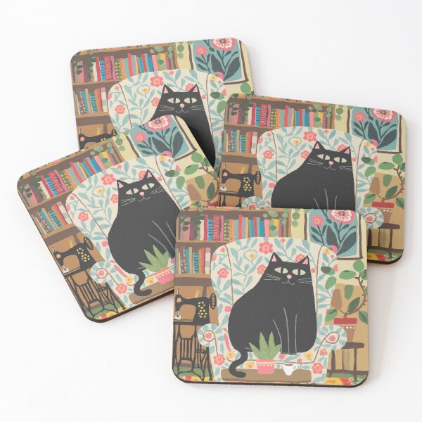 Item preview, Master of the sewing machine! A cute black kitten is chilling in an armchair, thinking about the new style of sweatshirt she will sew.  designed and sold by SaraSumi.