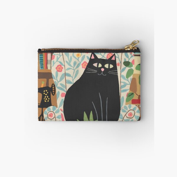 Item preview, Master of the sewing machine! A cute black kitten is chilling in an armchair, thinking about the new style of sweatshirt she will sew.  designed and sold by SaraSumi.