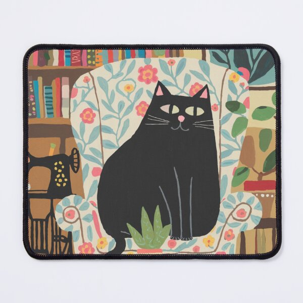 Item preview, Master of the sewing machine! A cute black kitten is chilling in an armchair, thinking about the new style of sweatshirt she will sew.  designed and sold by SaraSumi.
