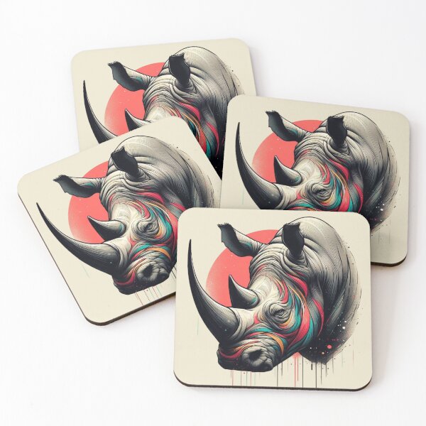 Item preview, Vibrant Colorful Rhino Art – Bold and Unique Wildlife Design designed and sold by gkhanco.