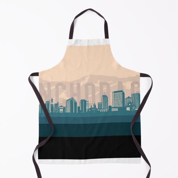 Item preview, anchorage skyline retro beige green designed and sold by BekimART2.