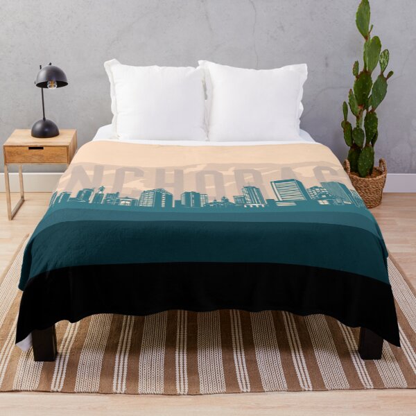 Item preview, anchorage skyline retro beige green designed and sold by BekimART2.