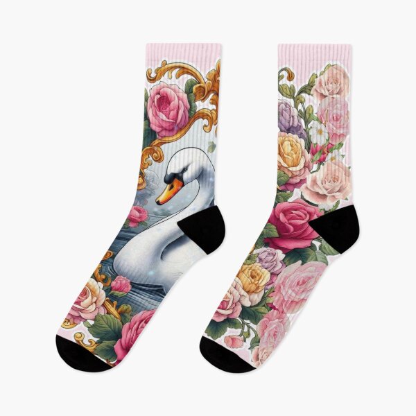 Item preview, Beautiful Pink Swan, flowers, femininity, beauty and love, rococò vibes designed and sold by Sugar Wisdom .