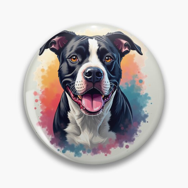 Item preview, Black and White Pitbull Dog  designed and sold by PetArt  ⭐⭐⭐⭐⭐.