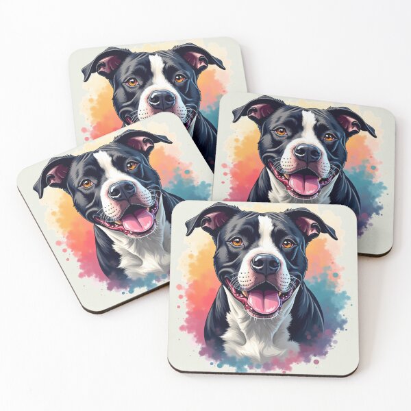 Item preview, Black and White Pitbull Dog  designed and sold by PetArt  ⭐⭐⭐⭐⭐.