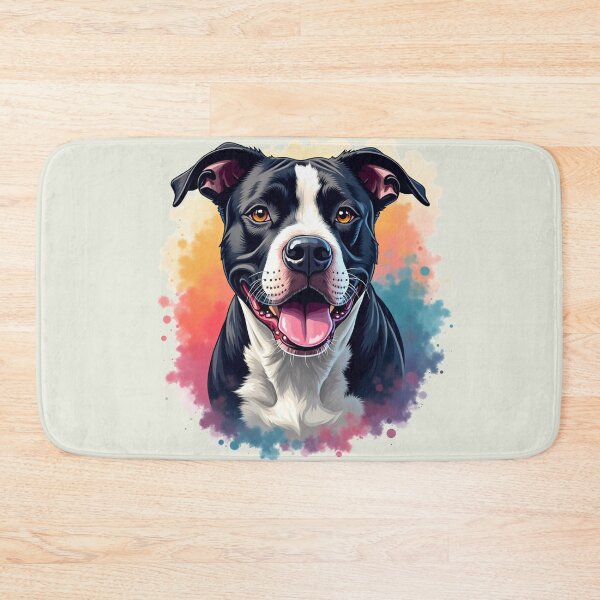 Item preview, Black and White Pitbull Dog  designed and sold by PetArt  ⭐⭐⭐⭐⭐.