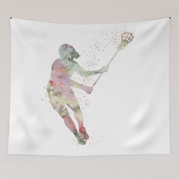 Item preview, Girl Lacrosse Player | Watercolor Silhouette Sport Gift designed and sold by LotusGifts.