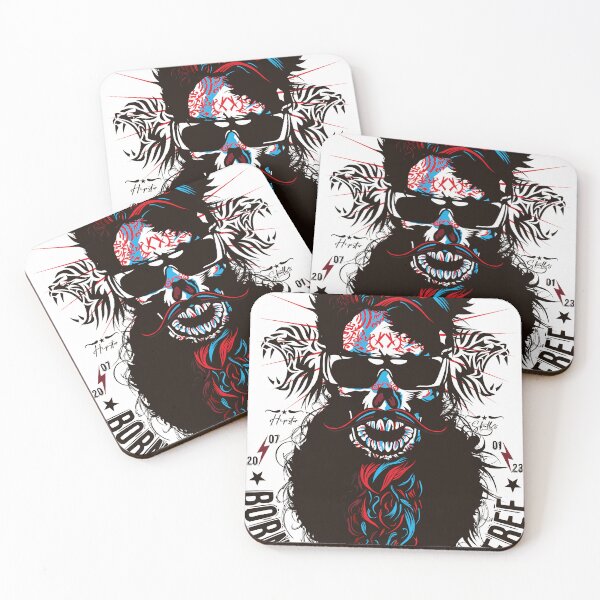 Item preview, bearded and mustached skull hipster skull beard designed and sold by Achille3777.