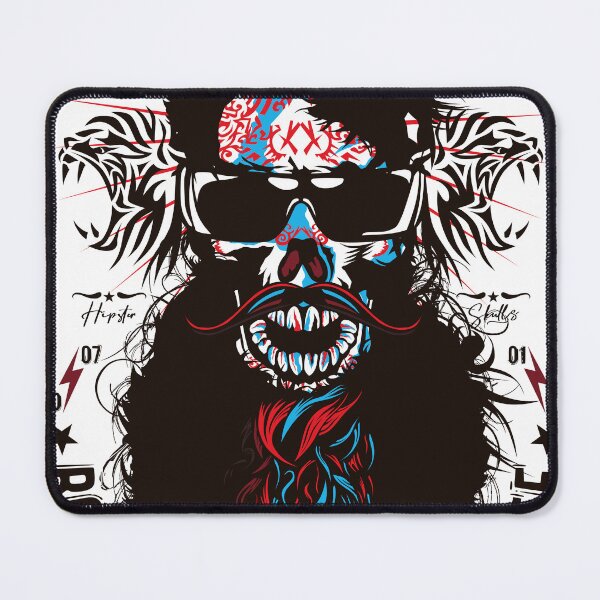 Item preview, bearded and mustached skull hipster skull beard designed and sold by Achille3777.