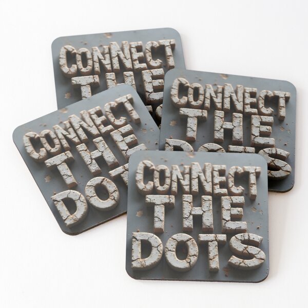 Item preview, CONNECT THE DOTS Text in Cracked Earth Texture Design designed and sold by Creative88Art.