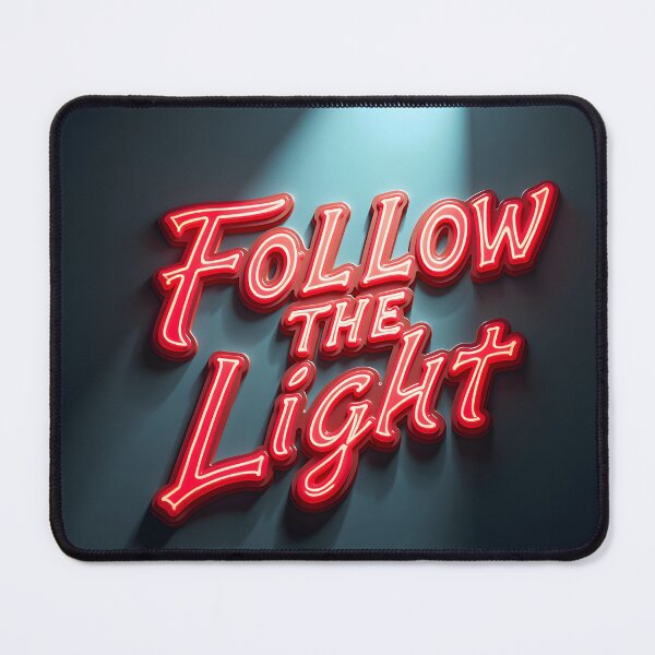 Item preview, Neon Sign Reading Follow the Light in Bold Red Cursive Letters designed and sold by Creative88Art.