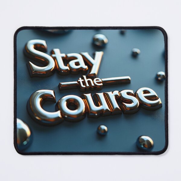 Item preview, Stay the Course in Bold Metallic 3D Lettering with Glossy Droplets designed and sold by Creative88Art.