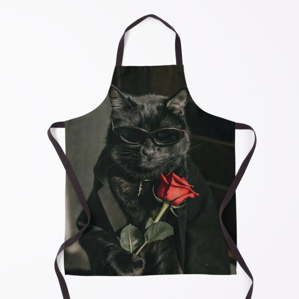 Item preview, Funny and Elegant Cat Photography, Trendy Black Cat Holding a Rose in a Fashionable Outfit designed and sold by Boggar.