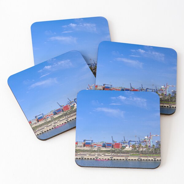 Item preview, Port of Valencia with their cranes and ship containers, Spain  designed and sold by goceris.