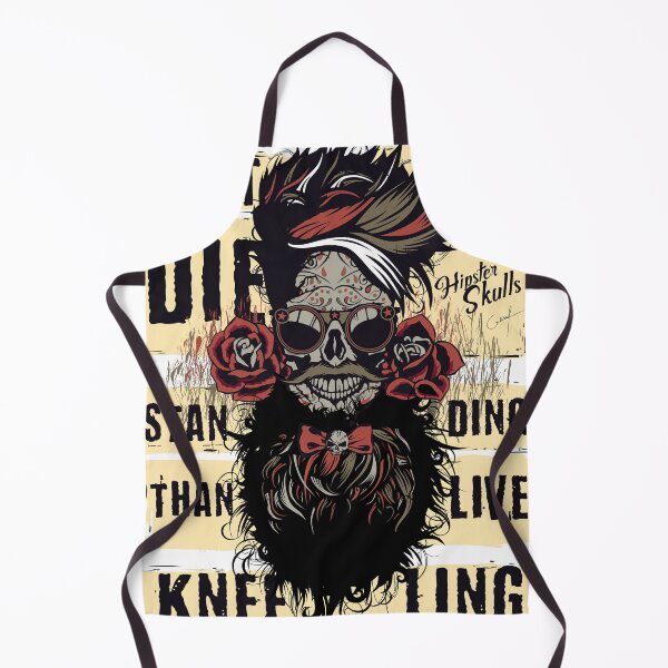 Item preview, Tete de mort rather die hipster skull crane beard designed and sold by Achille3777.