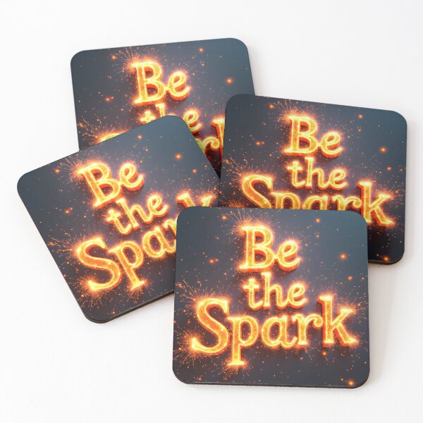 Item preview, Glowing Fiery Text Displaying Be the Spark with Radiating Sparks designed and sold by Creative88Art.