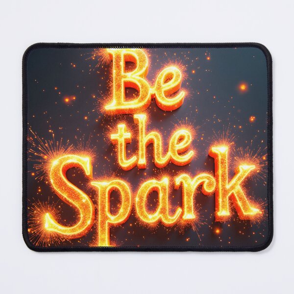 Item preview, Glowing Fiery Text Displaying Be the Spark with Radiating Sparks designed and sold by Creative88Art.