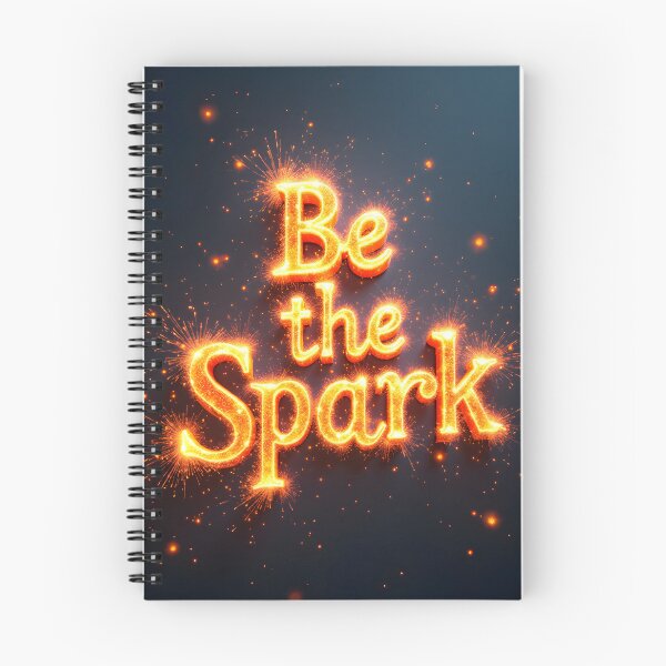 Item preview, Glowing Fiery Text Displaying Be the Spark with Radiating Sparks designed and sold by Creative88Art.