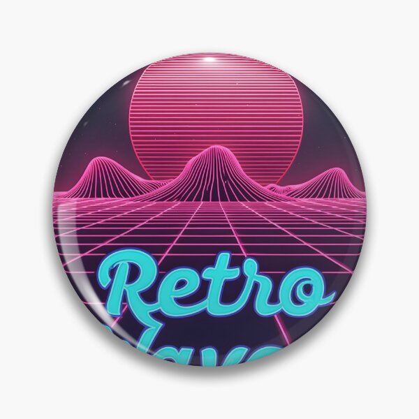 Artikelvorschau, Retro-futuristisches Neongitter mit stilisierter Sonne und Bergen entworfen und verkauft von Creative88Art.