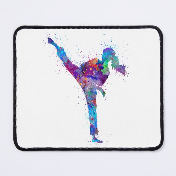 Item preview, Karate Girl Kick Watercolor Martial Art Sport Gift designed and sold by LotusGifts.