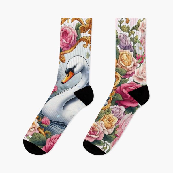 Item preview, Beautiful Pink Swan, flowers, femininity, beauty and love, rococò vibes designed and sold by Sugar Wisdom .