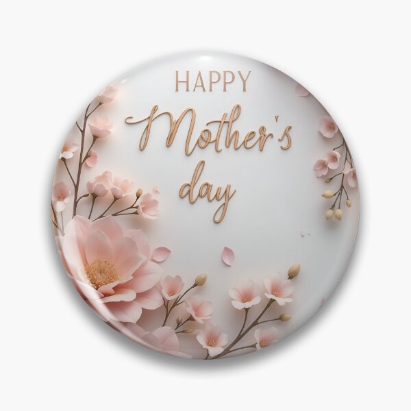 Item preview, Mother's Day Greeting Card with Pink Flowers and Gold Script Text designed and sold by Creative88Art.
