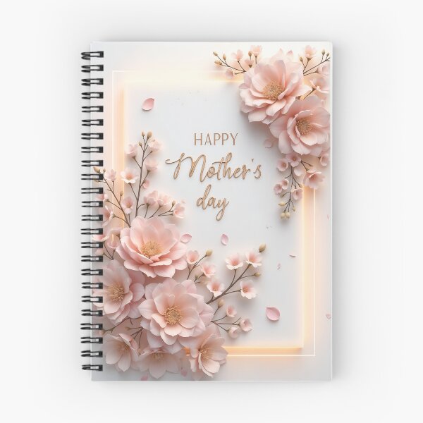 Item preview, Mother's Day Greeting Card with Pink Flowers and Gold Script Text designed and sold by Creative88Art.