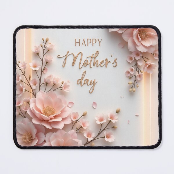 Item preview, Mother's Day Greeting Card with Pink Flowers and Gold Script Text designed and sold by Creative88Art.