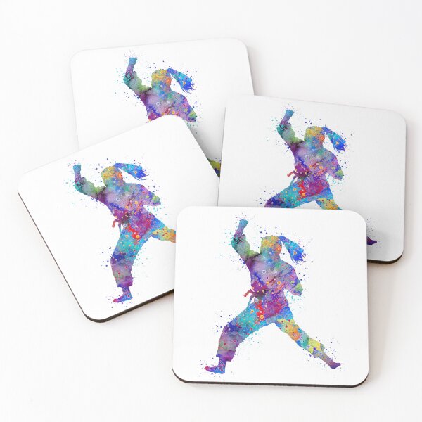 Item preview, Girl Karate Watercolor Art Decor Sports Gift designed and sold by LotusGifts.