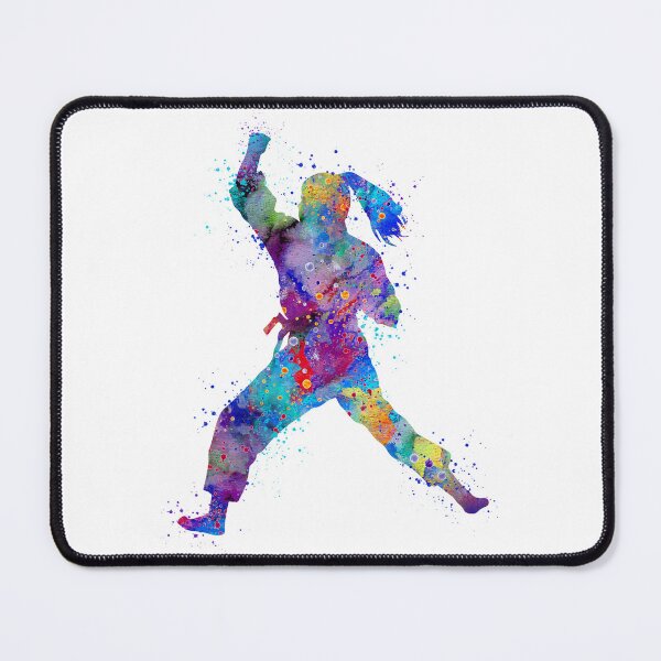 Item preview, Girl Karate Watercolor Art Decor Sports Gift designed and sold by LotusGifts.