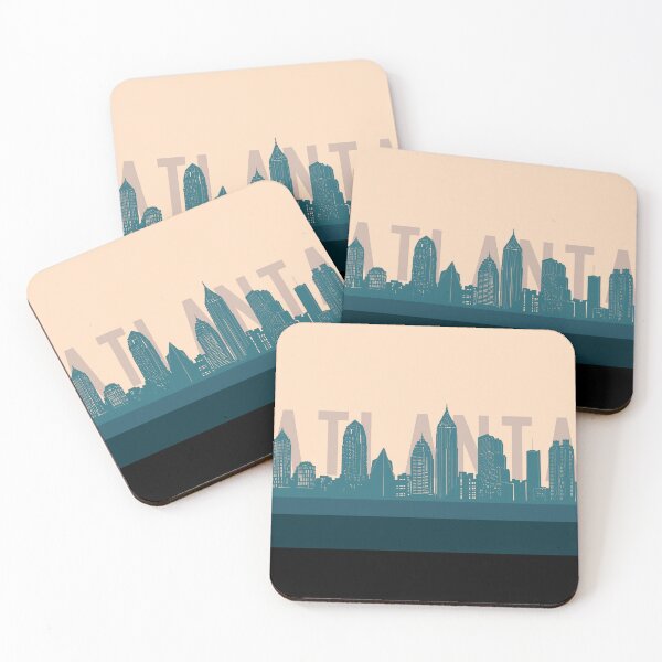 Item preview, atlanta skyline retro beige green designed and sold by BekimART2.