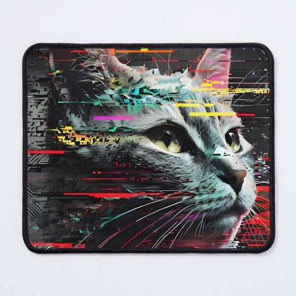 Item preview, Glitch Cat - Cyberpunk Digital Aesthetic designed and sold by Delta's Work.
