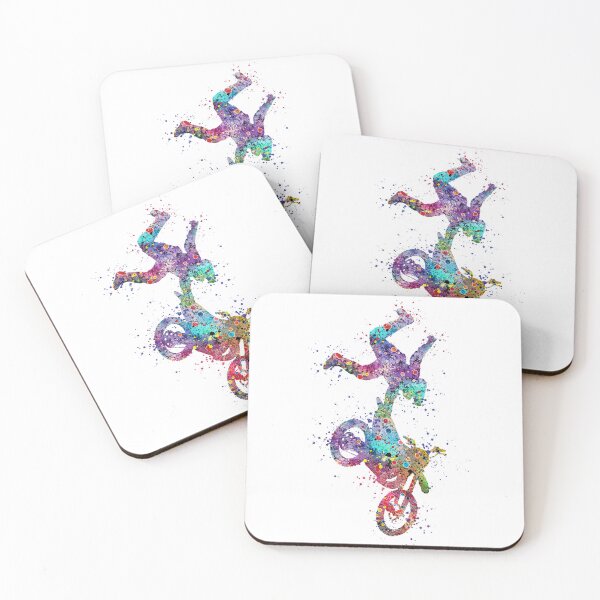 Item preview, Motocross Boy Stunt Dirt Biker Gift Watercolor Art designed and sold by LotusGifts.