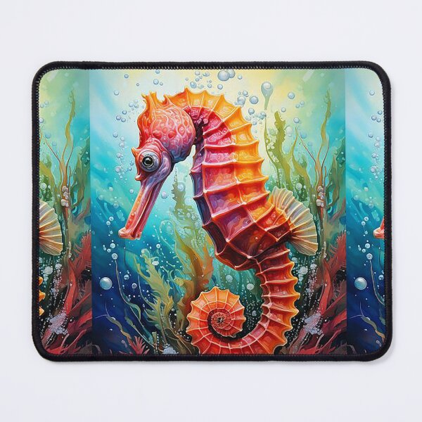 Item preview, Little Orange Seahorse, Fantasy sea life art designed and sold by Phat Dog Designs .
