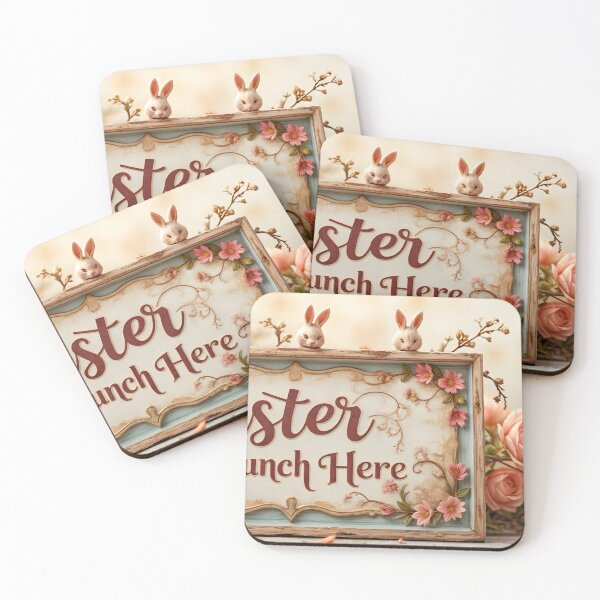 Item preview, Easter Brunch Sign with Floral Accents and Bunny Figurines designed and sold by Creative88Art.