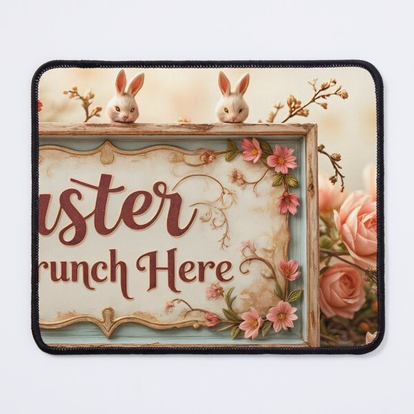 Item preview, Easter Brunch Sign with Floral Accents and Bunny Figurines designed and sold by Creative88Art.